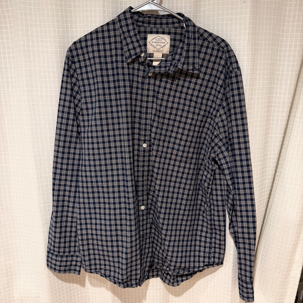 St John's Bay Plaid Button Down Shirt